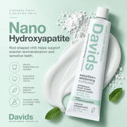 Davids Hydroxi nano hydroxyapatite toothpaste infographic