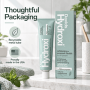 Davids Hydroxi recyclable metal tube made in USA infographic