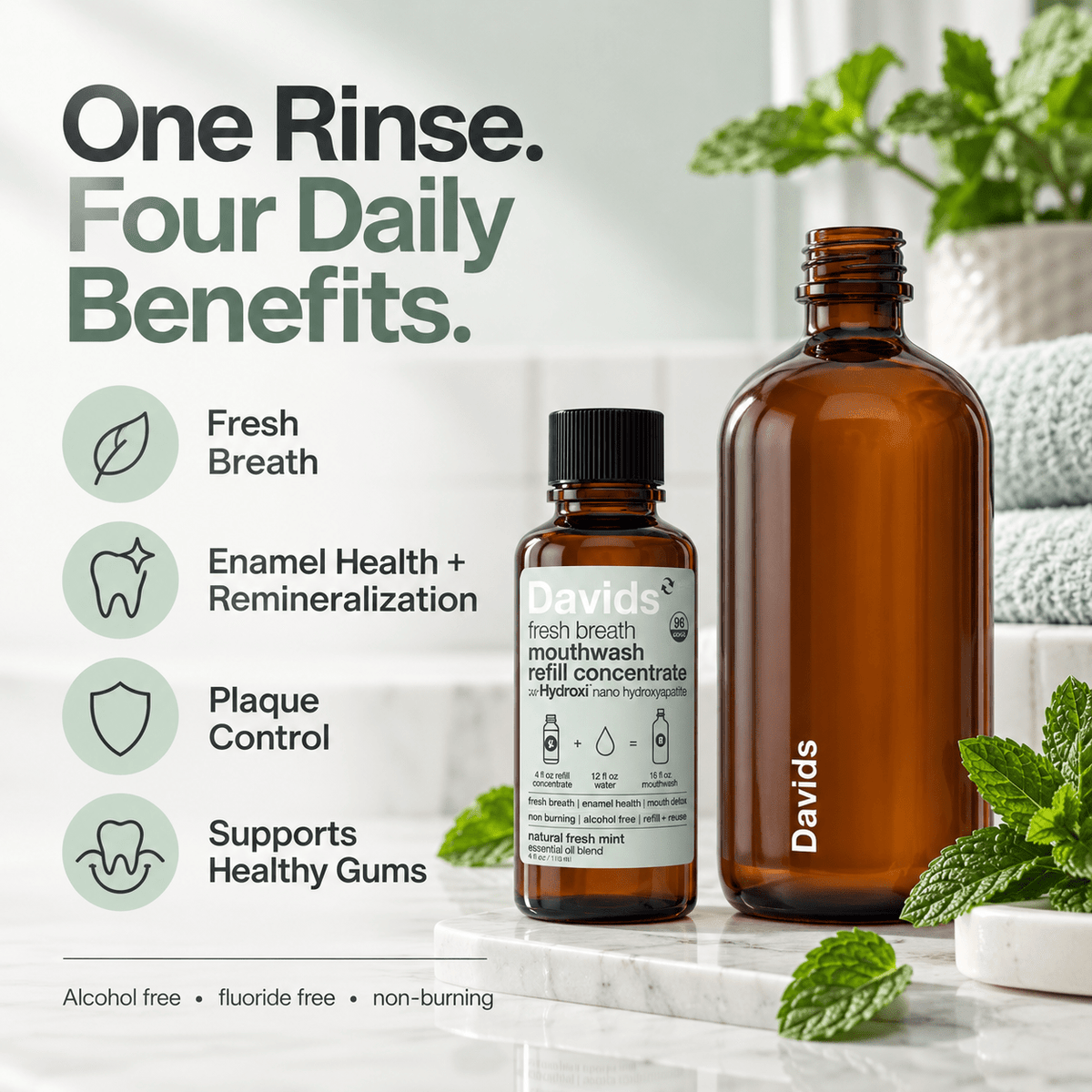 Davids mouthwash daily benefits infographic