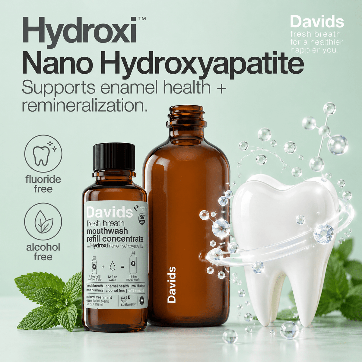 Davids mouthwash nano hydroxyapatite infographic