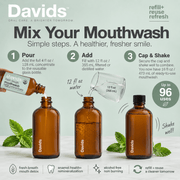 Davids mouthwash mixing instructions infographic