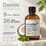 Davids oil pulling oral rinse 9 oz 26 uses infographic