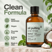 Davids oil pulling oral rinse clean formula infographic