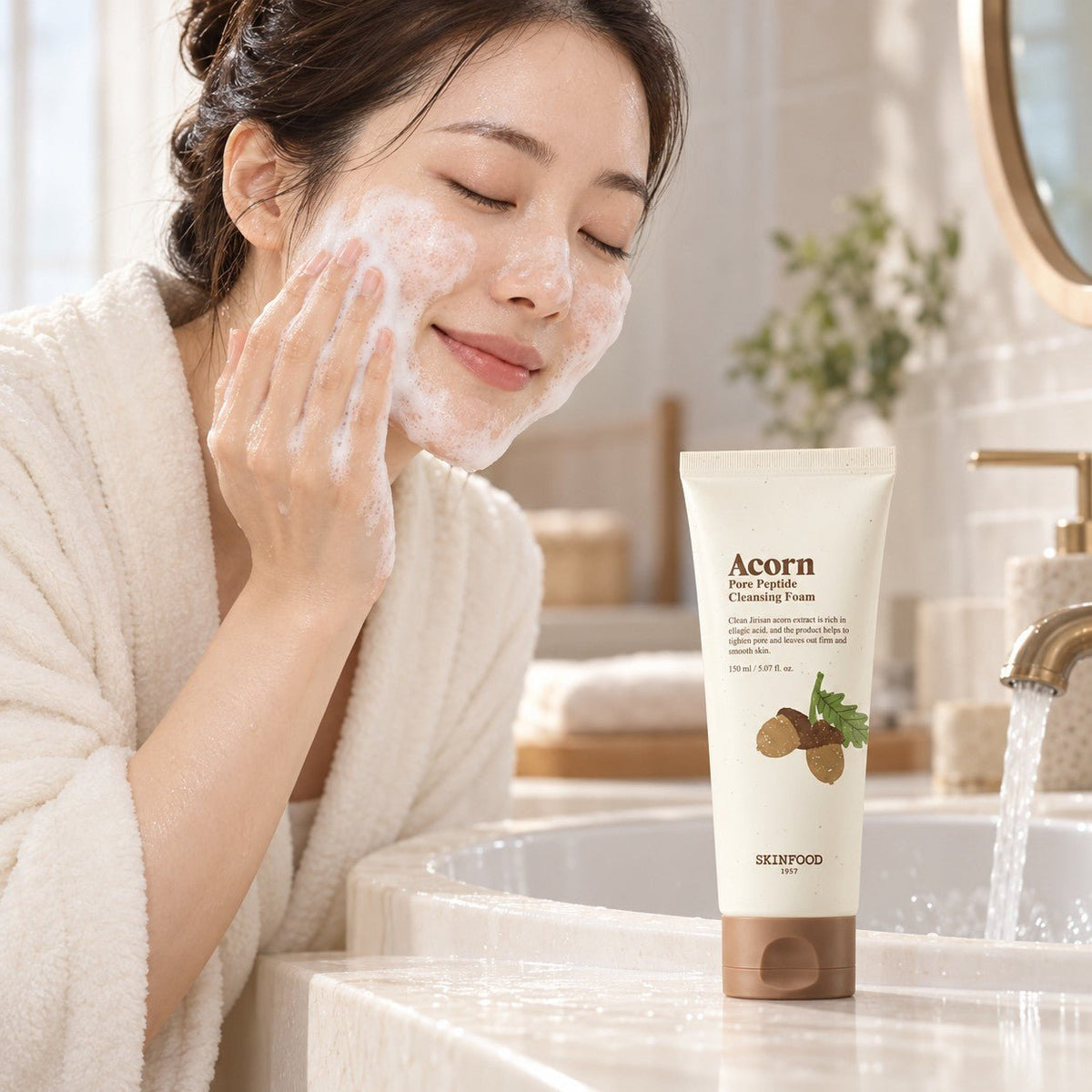 SKINFOOD Acorn Pore Peptide Cleansing Foam 150ml - AHVTE