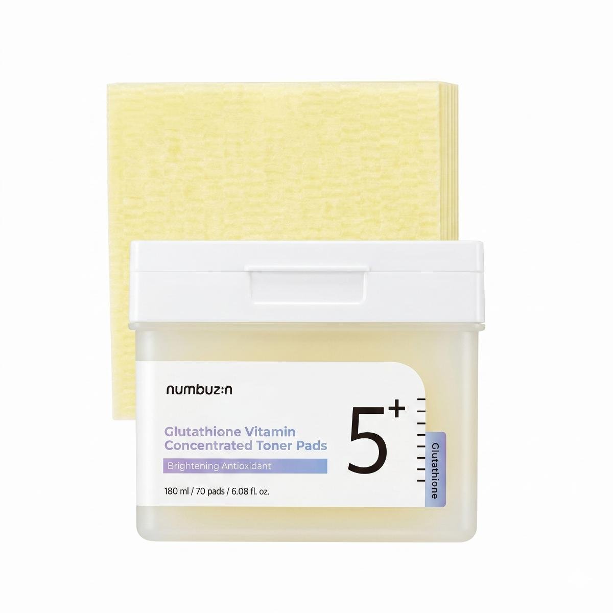 numbuzin No.5 Glutathione Vitamin Concentrated Toner Pads 70 Pads - AHVTE