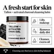 Derma Cow Tallow Activated Charcoal Cleansing Balm cleansing