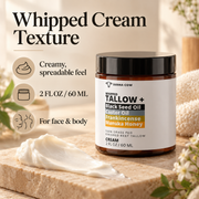 Derma Cow tallow cream whipped texture infographic