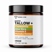 Derma Cow Tallow Cream with Chamomile Aloe Vera Vitamin E and Manuka Honey 2 oz