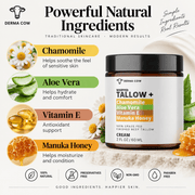 Chamomile aloe vera vitamin E and Manuka honey ingredient spotlight