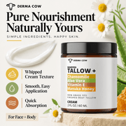 Derma Cow whipped tallow cream texture and application
