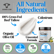 Derma Cow Tallow + Colostrum natural ingredients