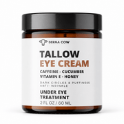 Derma Cow Tallow Eye Cream with Caffeine Cucumber Vitamin E and Honey 2 oz