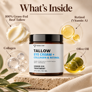Derma Cow tallow eye cream ingredients infographic