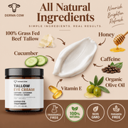 Derma Cow Tallow Eye Cream natural ingredients infographic