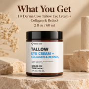 One jar of Derma Cow Tallow Eye Cream 2 fl oz