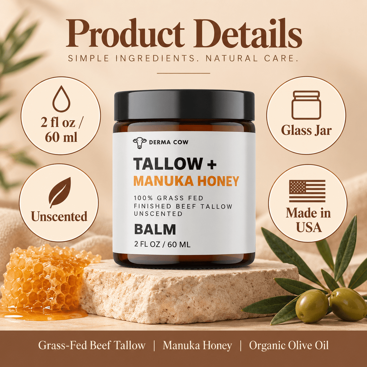 Derma Cow tallow balm product details