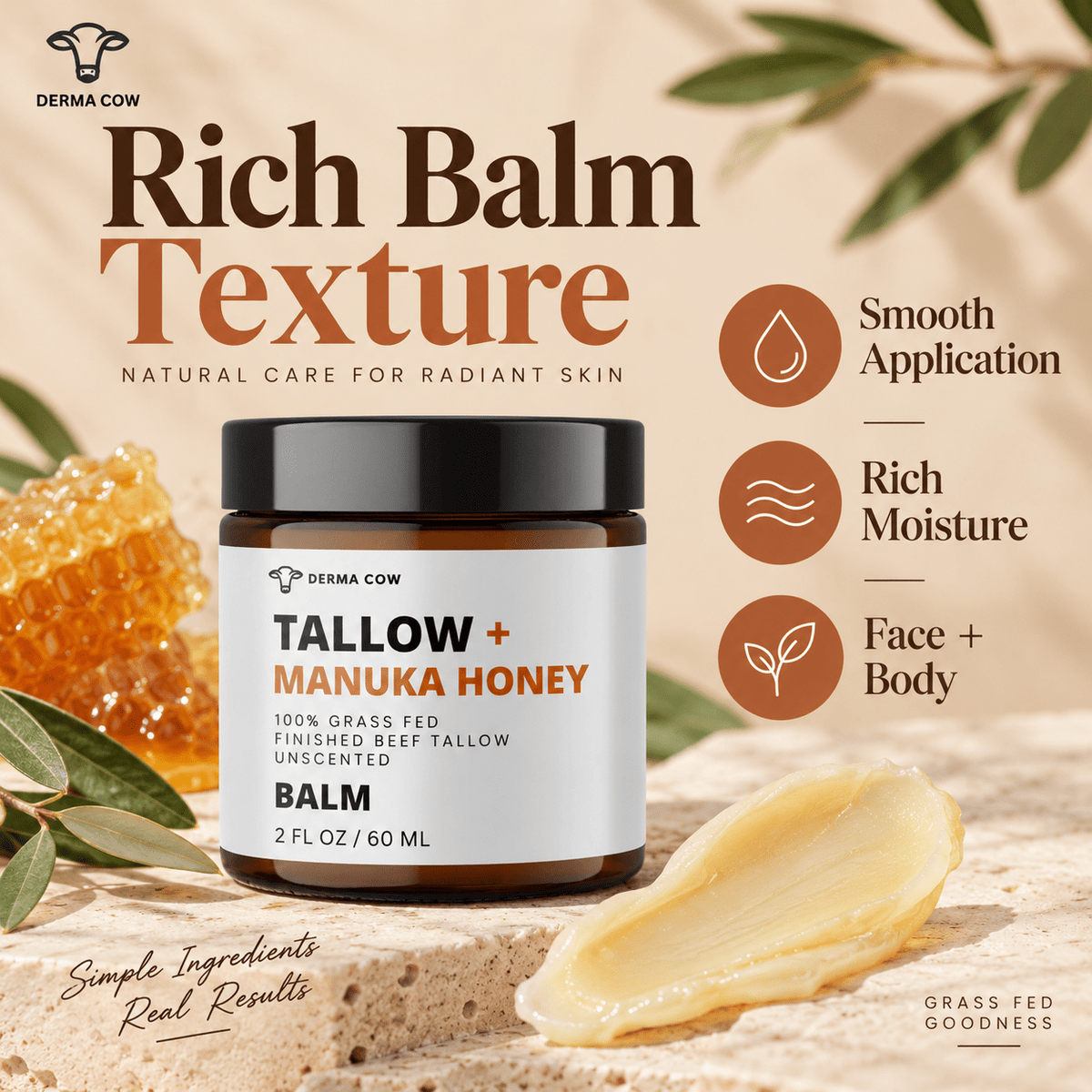 Derma Cow tallow balm rich texture
