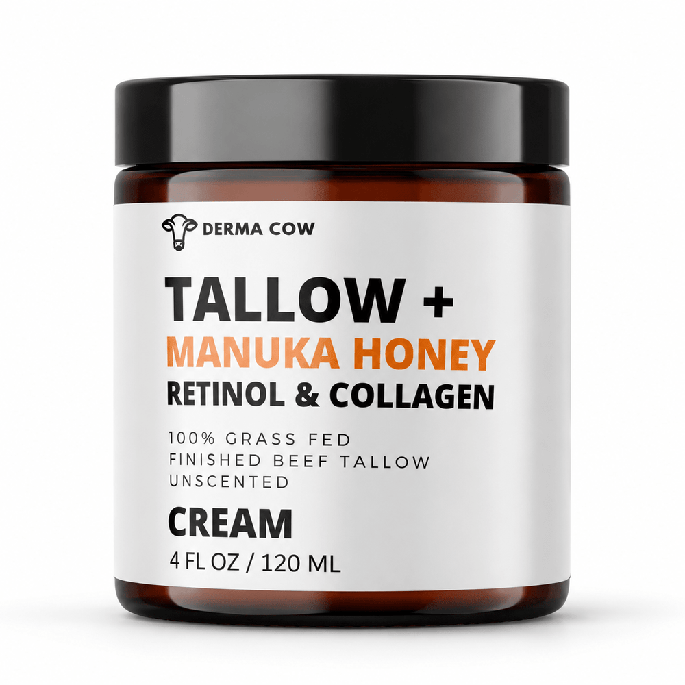 Derma Cow Tallow Manuka Honey Retinol and Collagen Cream 4 oz