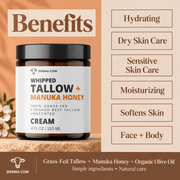 Derma Cow whipped tallow Manuka honey cream benefits
