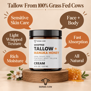 Derma Cow whipped tallow Manuka honey cream features