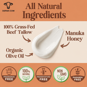 Derma Cow whipped tallow Manuka honey ingredients