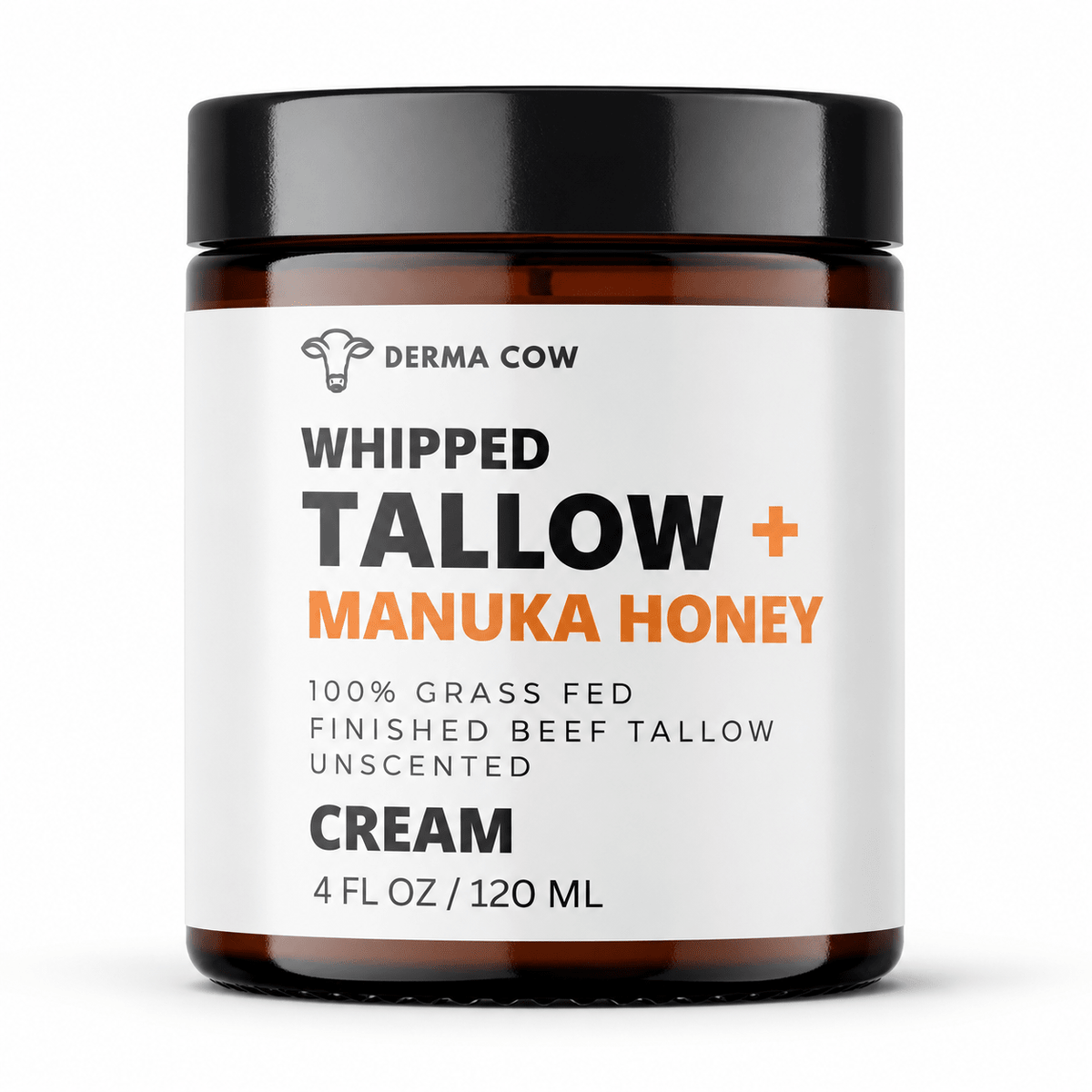 Derma Cow Whipped Beef Tallow + Manuka Honey Cream 4 oz