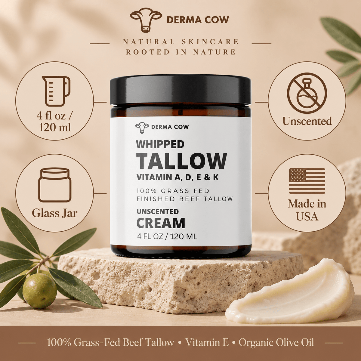 Derma Cow whipped tallow cream product details