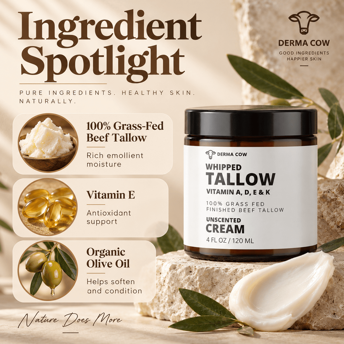 Derma Cow whipped tallow ingredient spotlight