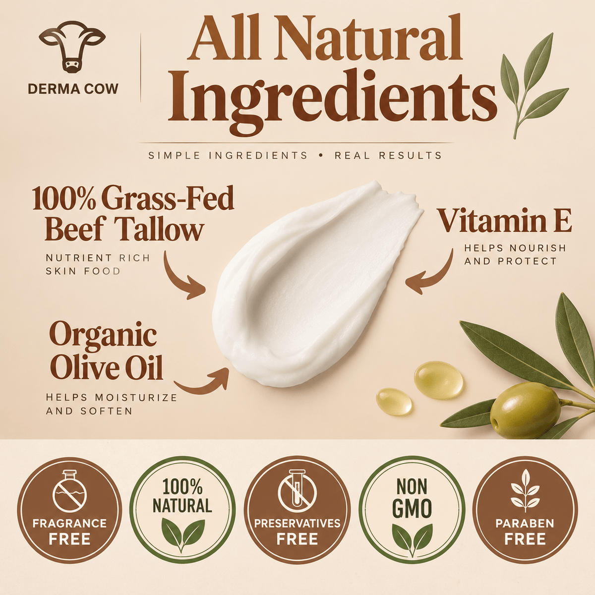 Derma Cow whipped tallow cream ingredients