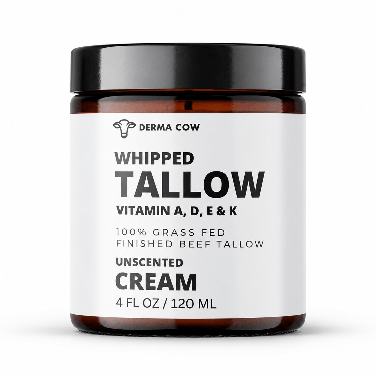 Derma Cow Whipped Beef Tallow Cream with Vitamin E 4 oz