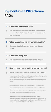 Dong-A Pigmentation Pro Cream 40ml complete English FAQs and storage guidance