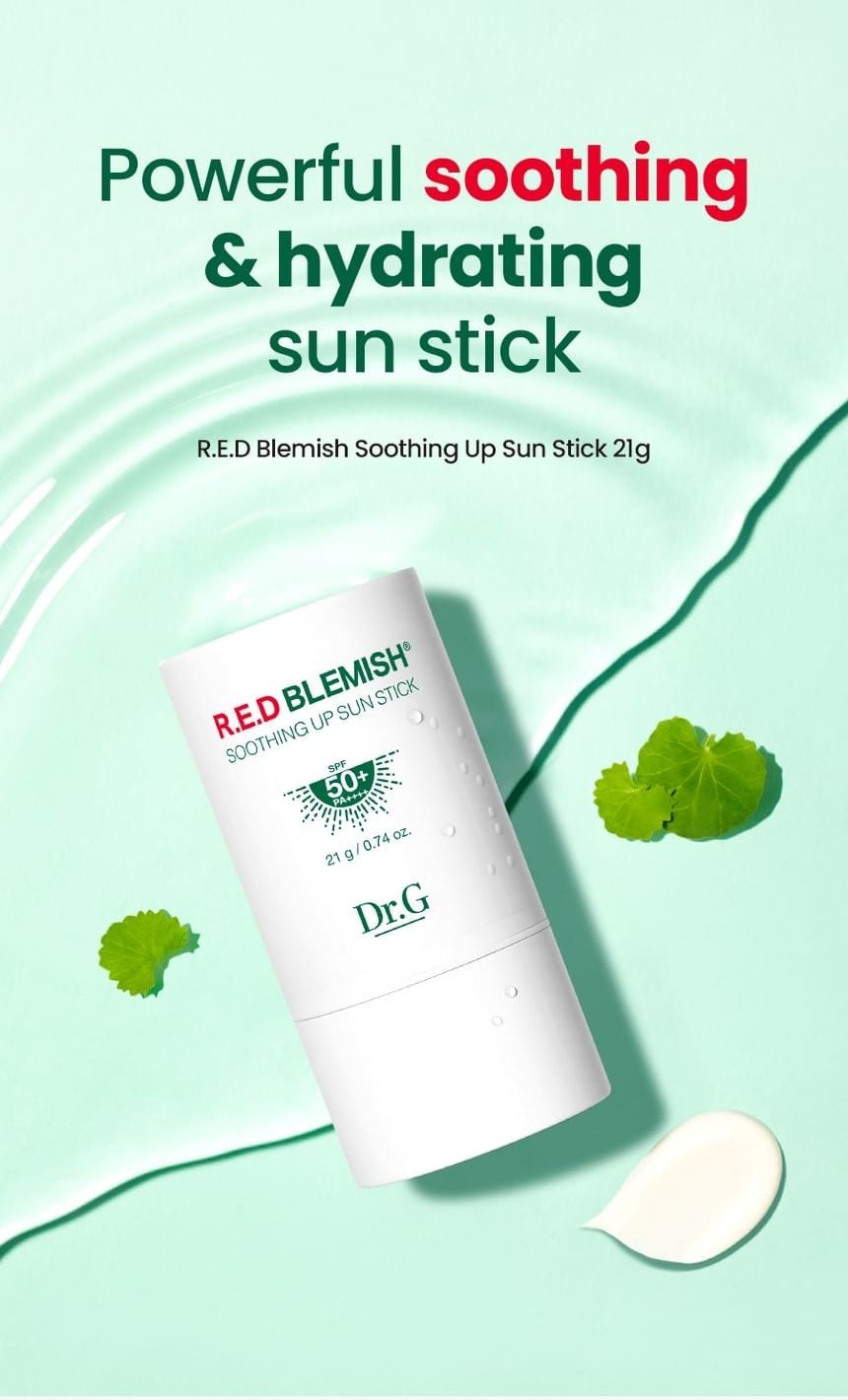 Dr.G R.E.D Blemish Soothing Up Sun Stick 21g overview source panel