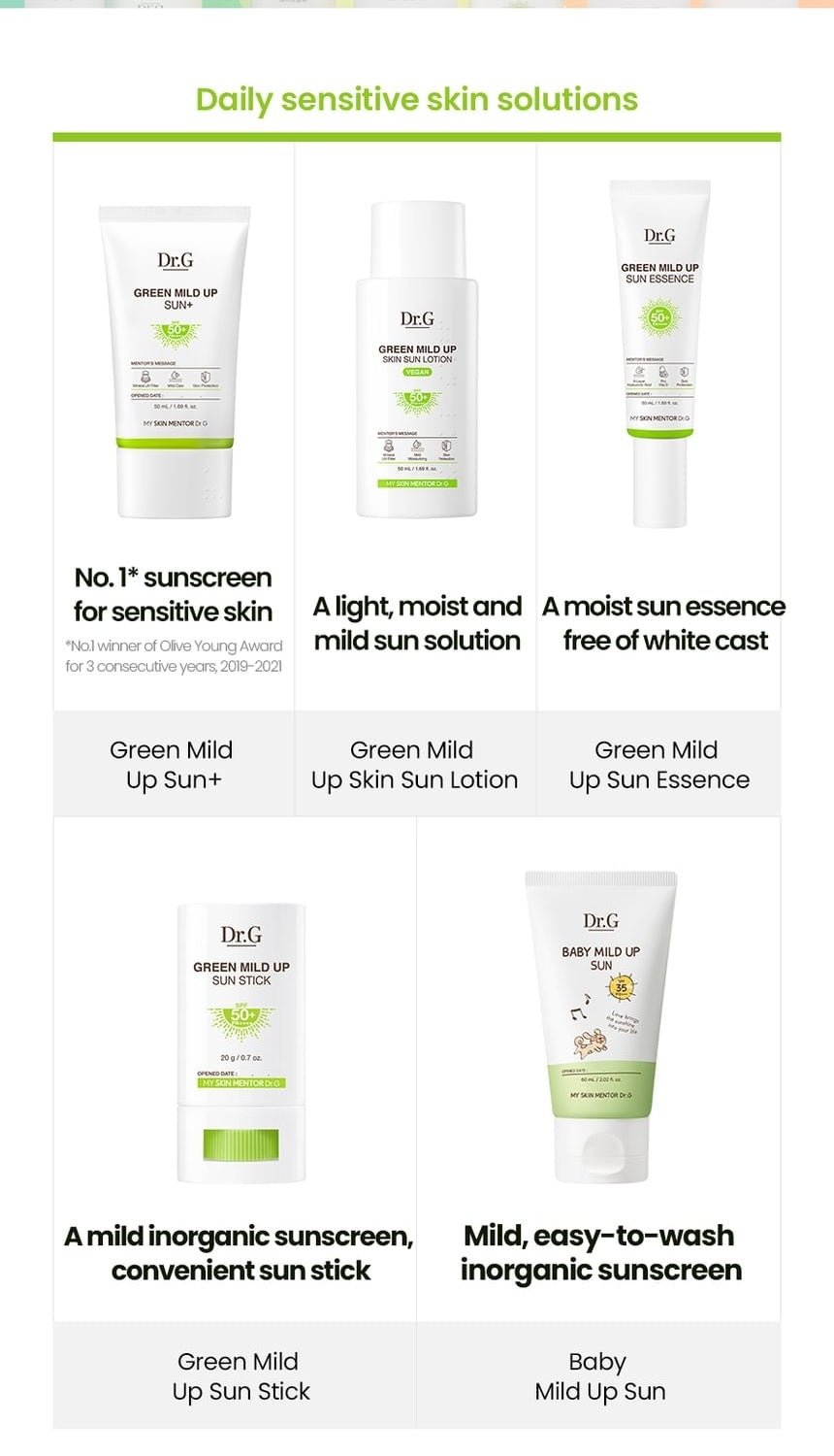 Dr.G R.E.D Blemish Soothing Up Sun Stick 21g daily suncare range source panel