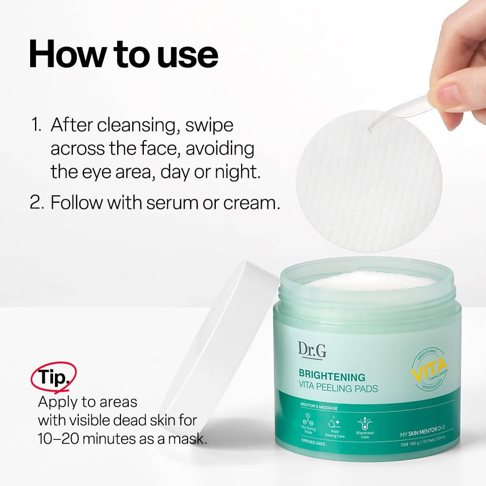 Dr.G Brightening Vita Peeling Pads 70 Pads - how to use