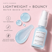 Earth Harbor Celestine lightweight bouncy water-based texture infographic