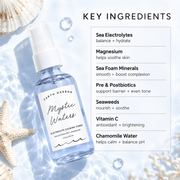 Earth Harbor Mystic Waters key ingredients infographic