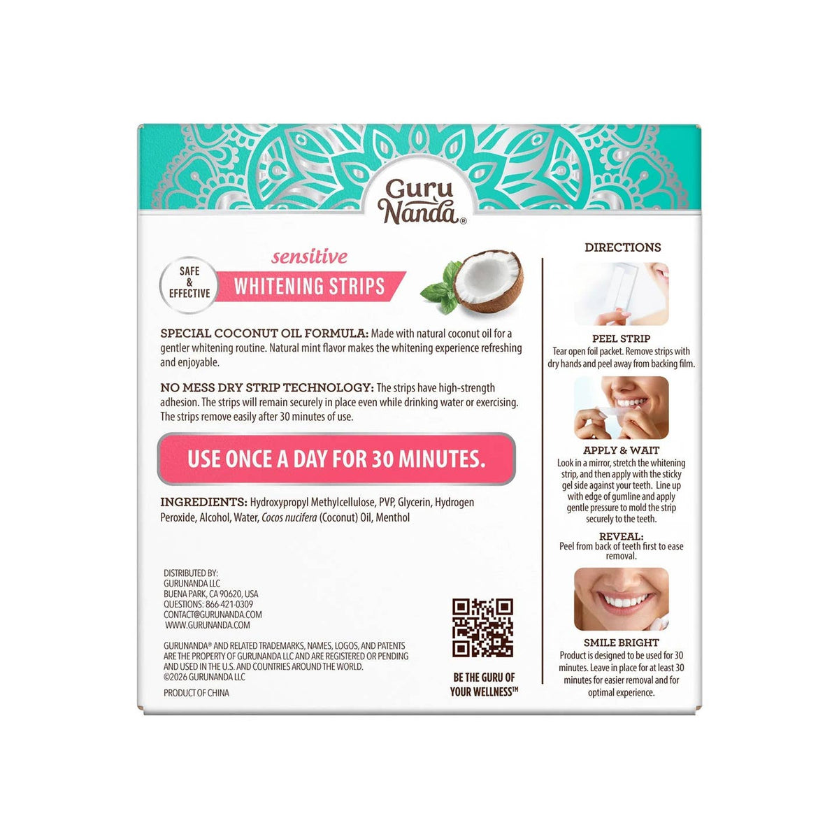 GuruNanda LLC – wholesale Teeth Whitener – Sensitive Whitening Strips10