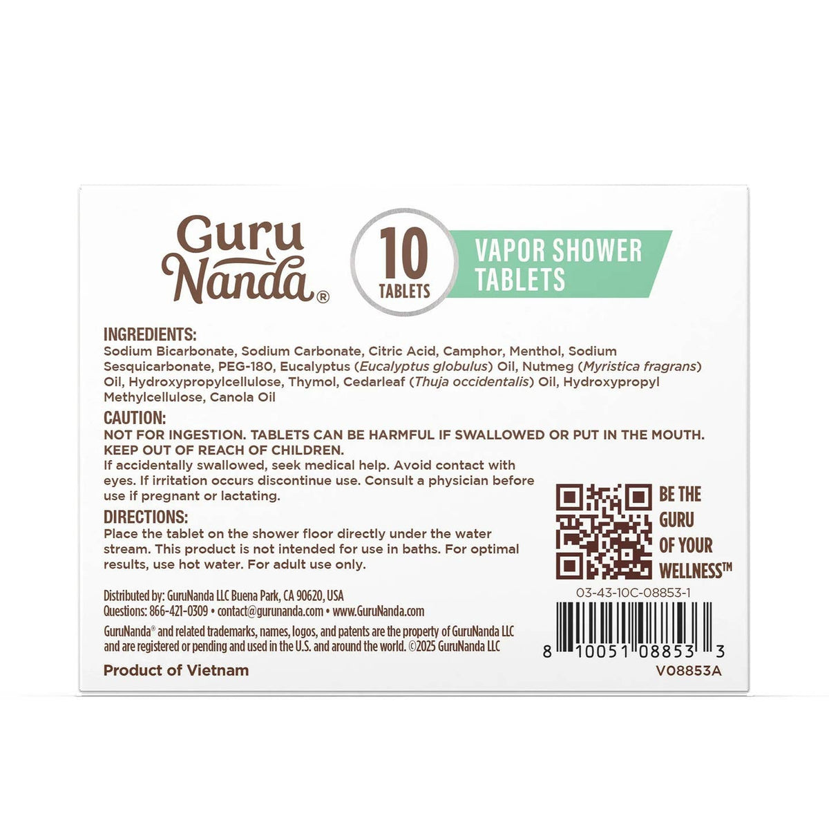 GuruNanda LLC – wholesale Shower Steamer/Bomb – Eucalyptus Vapor Shower Tablets – 10 Count8