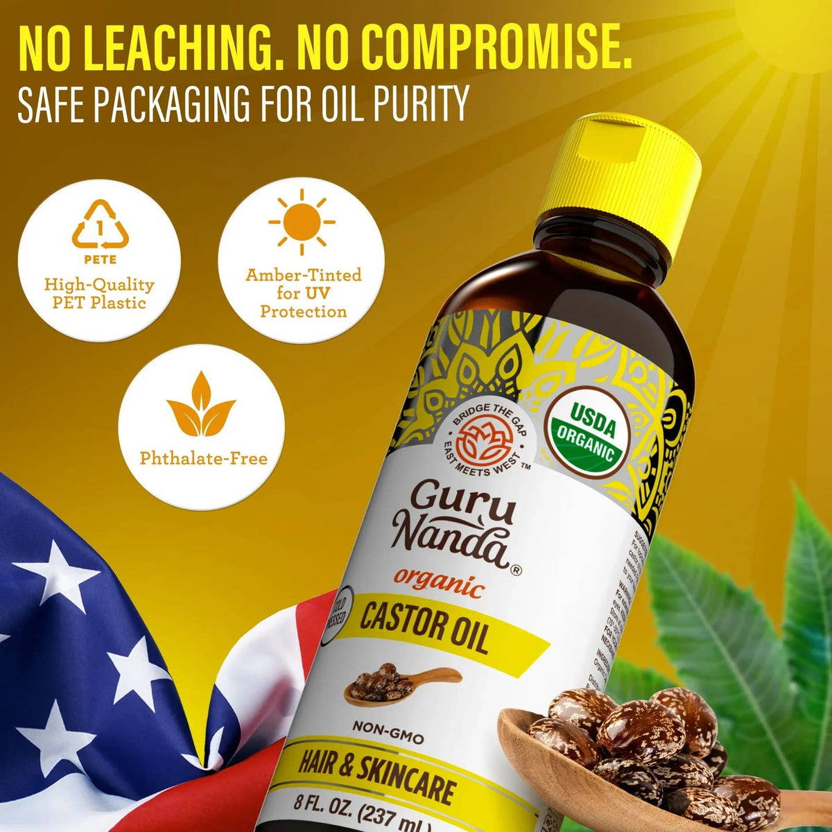 GuruNanda LLC – wholesale Bath/Body Oil – Organic Castor Oil – 8 oz5