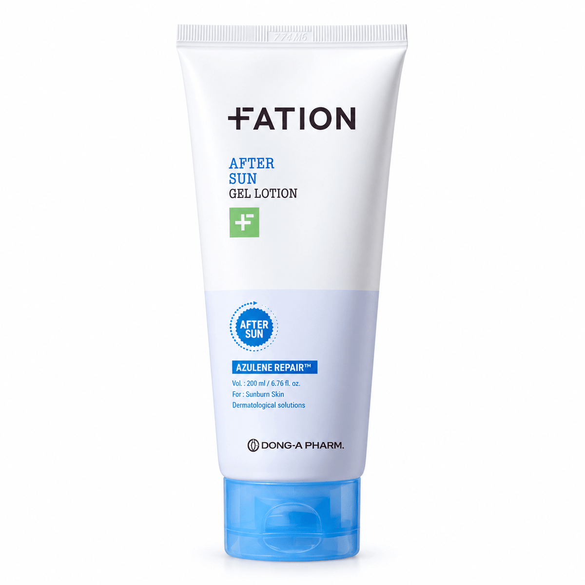 FATION After Sun Gel Lotion 200mL tube on white