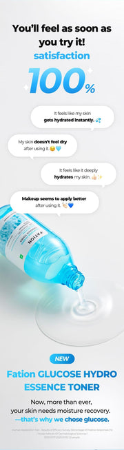 FATION Glucose Hydro Essence Toner satisfaction study