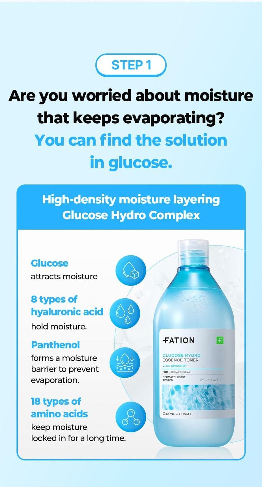 FATION Glucose Hydro Essence Toner glucose hydro complex