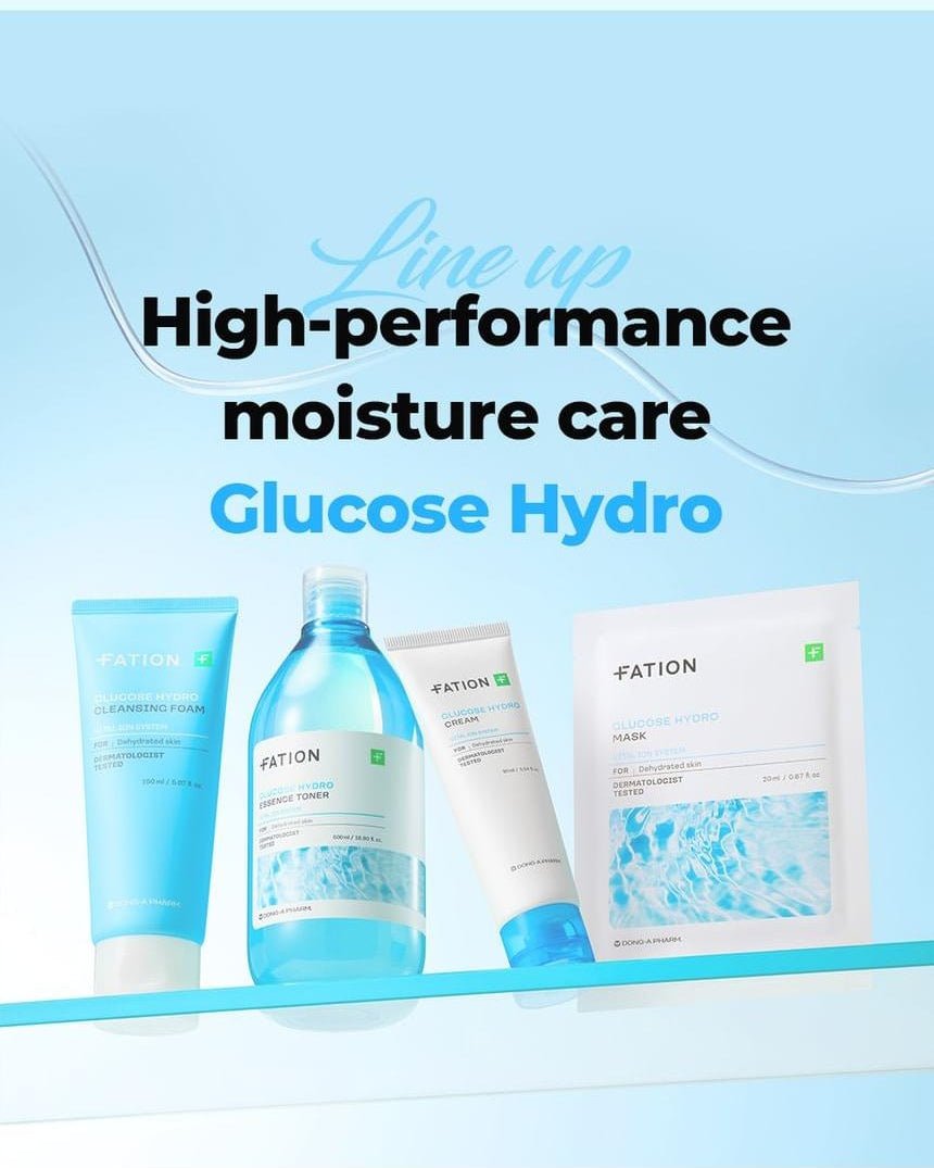 FATION Glucose Hydro Essence Toner glucose lineup — other products sold separately