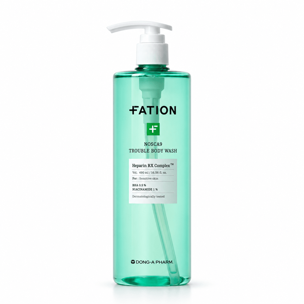 FATION Nosca9 Trouble Body Wash 490mL pump bottle on white