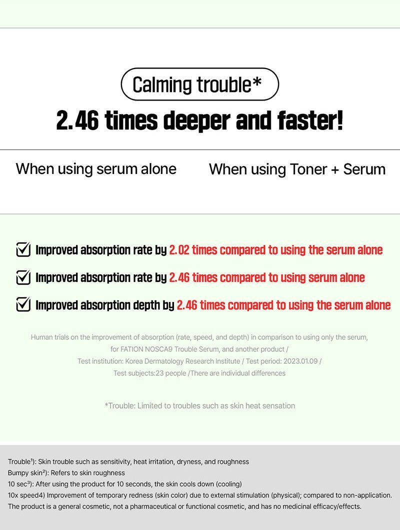 FATION Nosca9 Trouble Clear Toner serum pairing source information