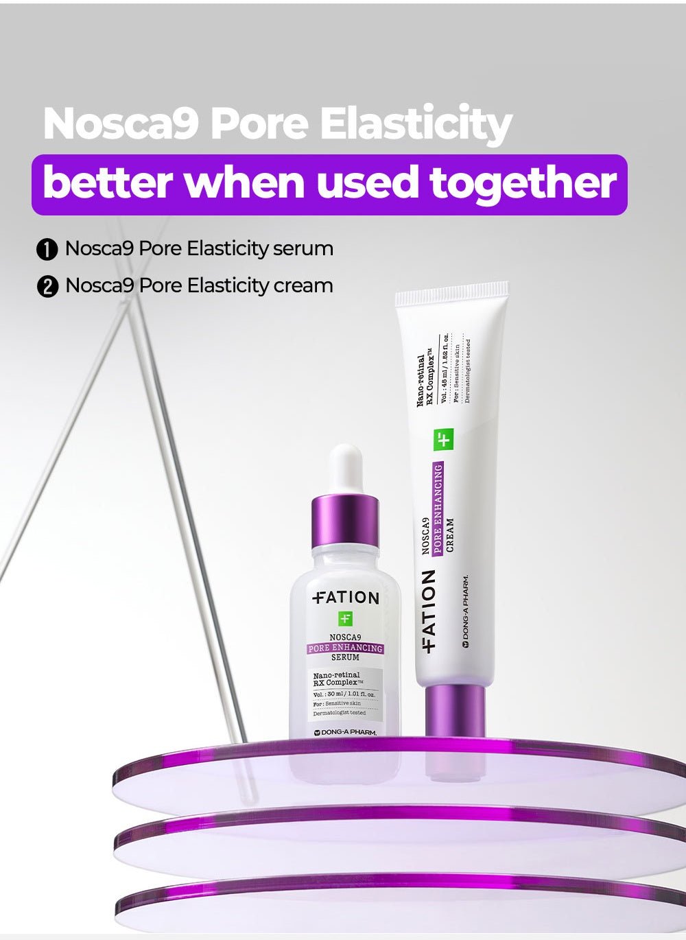 FATION Nosca9 Pore Enhancing Serum: routine; coordinating cream sold separately