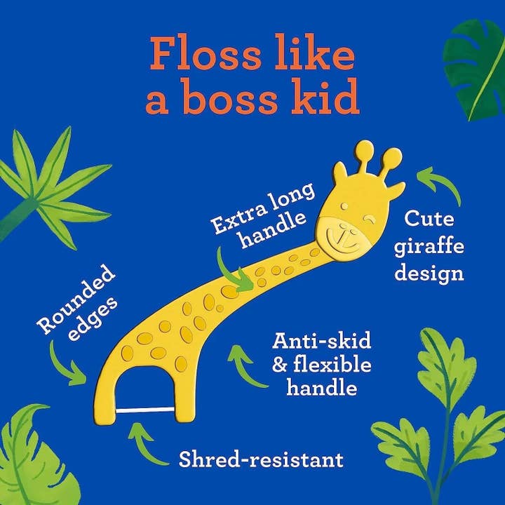 GuruNanda Kids' Giraffe Shaped Flossers, Fluoride-Free supplier view 5