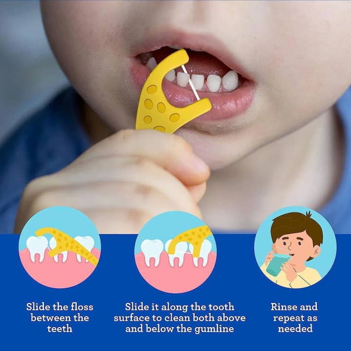 GuruNanda Kids' Giraffe Shaped Flossers, Fluoride-Free supplier view 6
