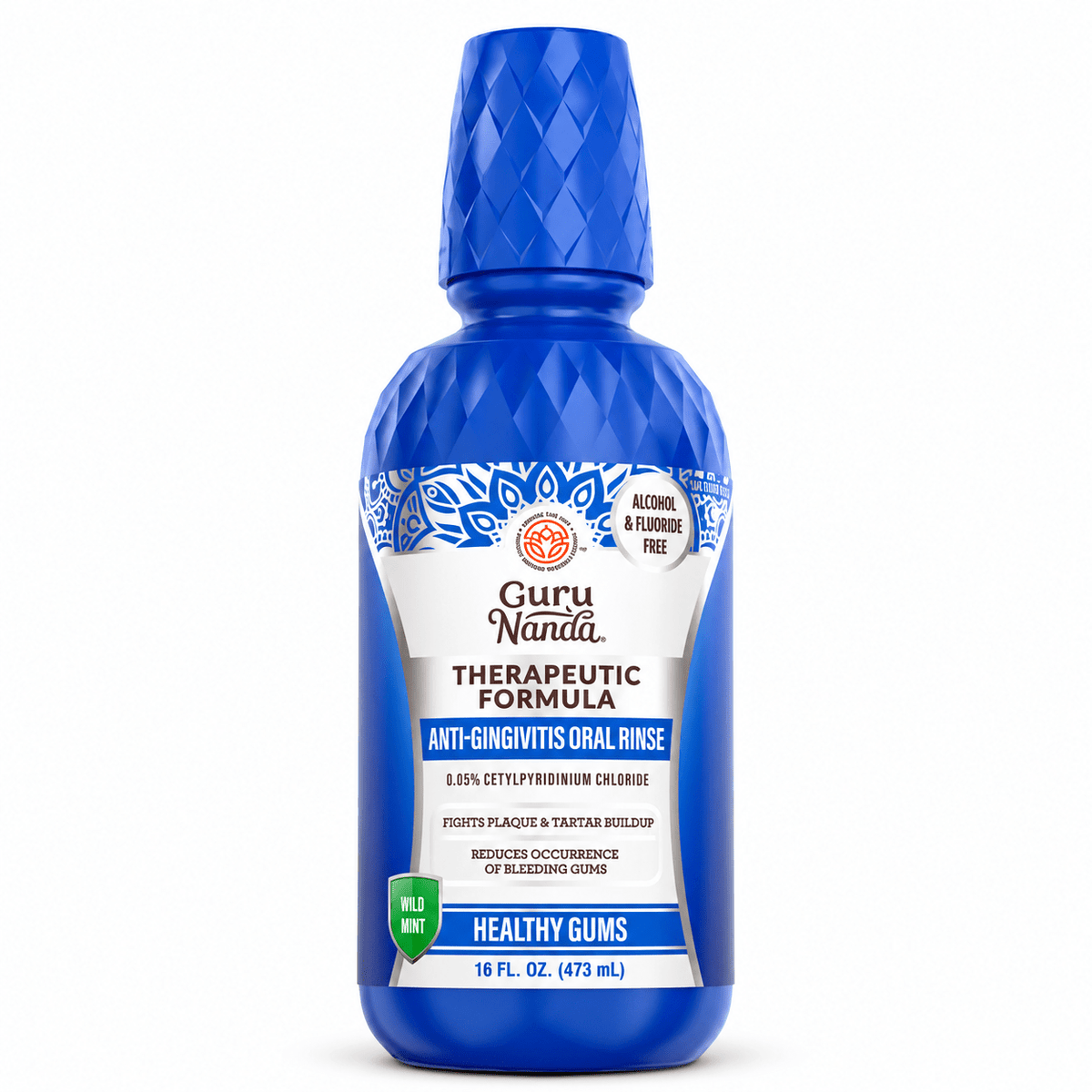 GuruNanda Healthy Gums Wild Mint Oral Rinse 16 fl oz bottle