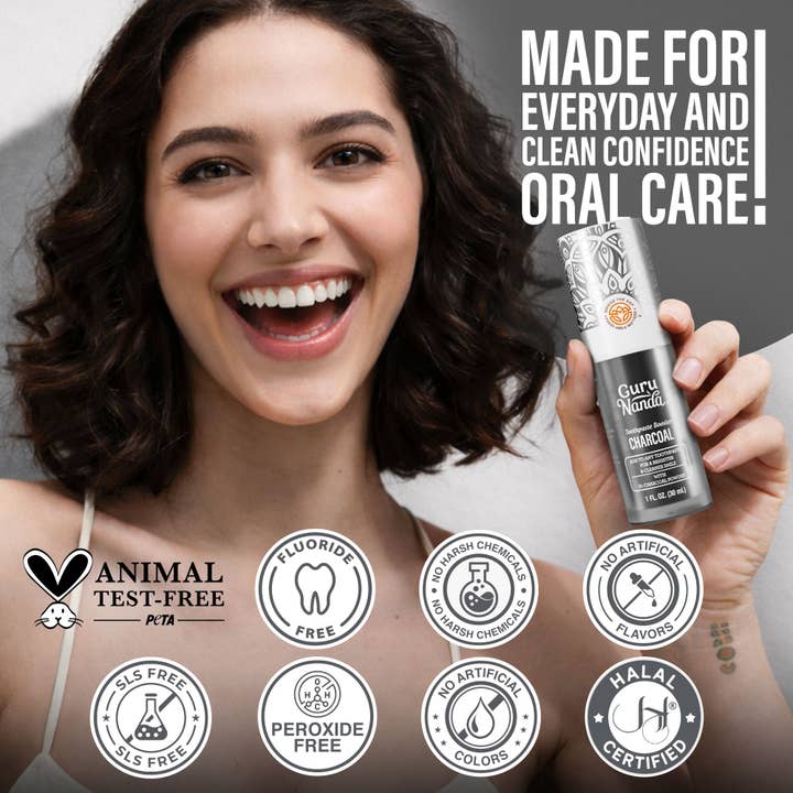 GuruNanda LLC – wholesale Toothpaste – Charcoal Toothpaste Booster with 5% Charcoal Powder – 1 fl oz7